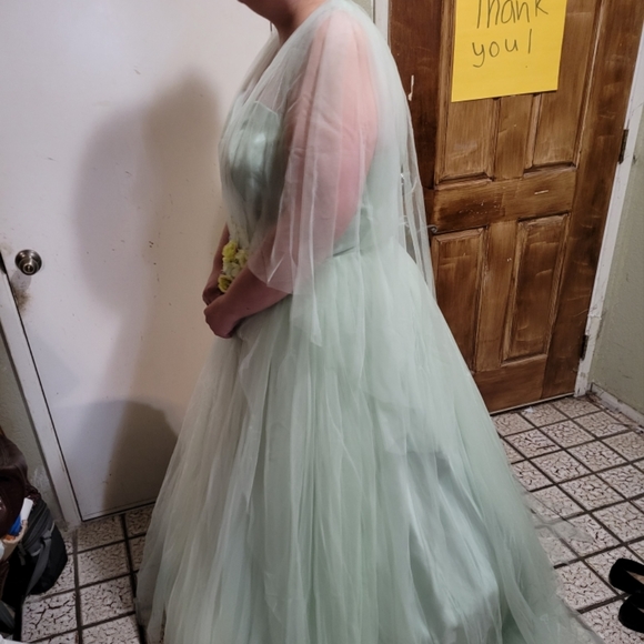 Plus Size Tulle Floral Gown - Picture 7 of 15